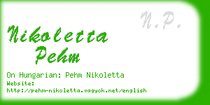 nikoletta pehm business card